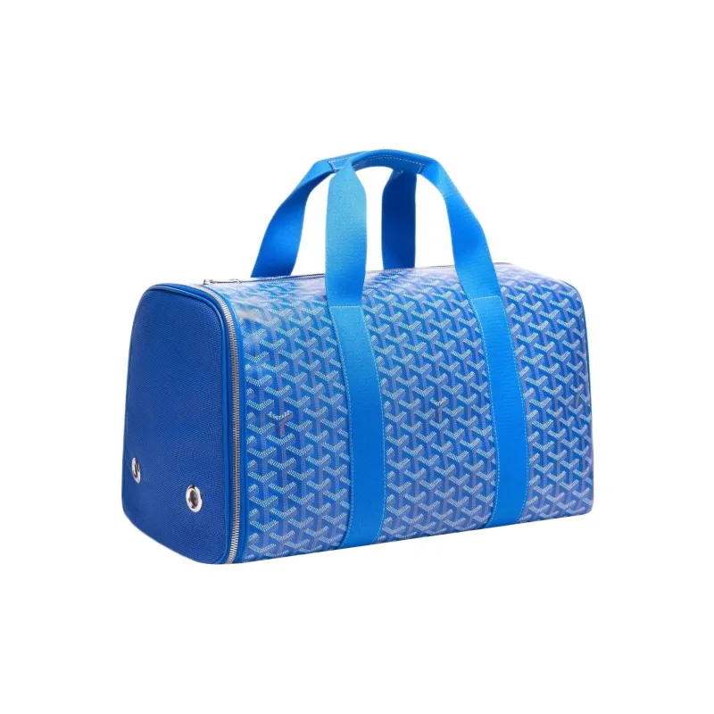 GOYARD VOLTIGEUR Canvas With Leather Pet Bag Portable Luggage Bag Check-in Bag Medium Size Sky Blue-0