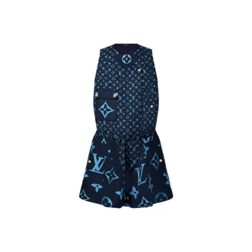 LOUIS VUITTON New Quarterly Products Of LV Sleeveless Dresses Women's Blue