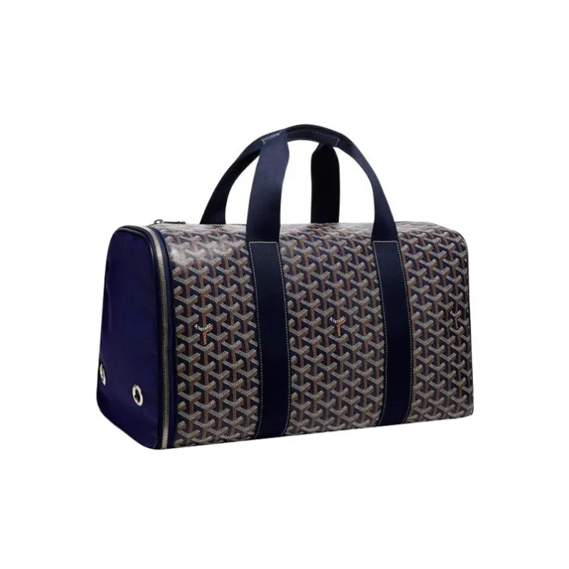GOYARD VOLTIGEUR Canvas With Leather Pet Bag Portable Luggage Bag Check-in Bag Medium Size Unisex Dark Blue-0