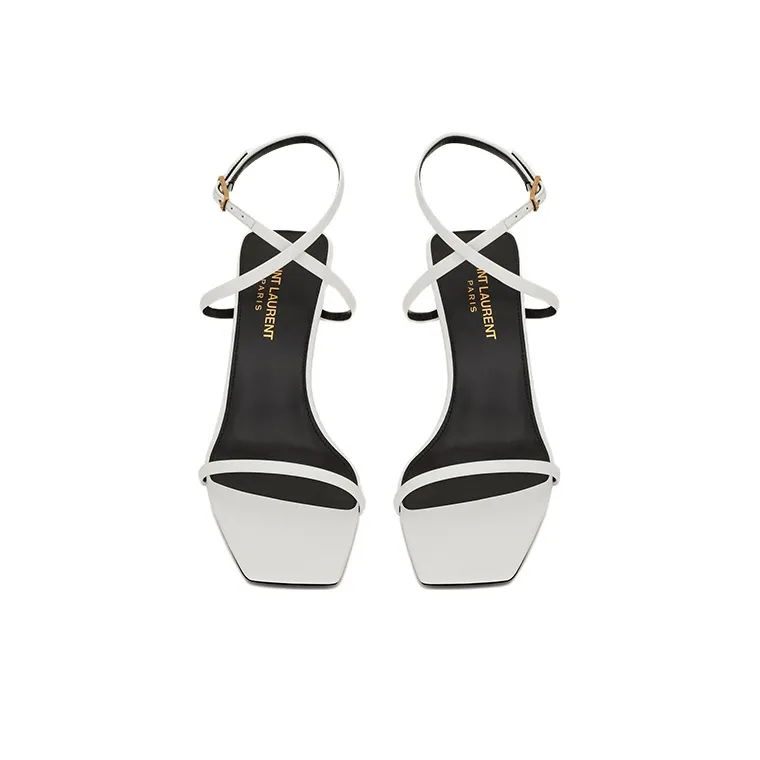 SAINT LAURENT NUIT Strap Sandals Women's White-3