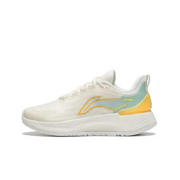 LiNing YueYing Element Breathable Lightweight And Wear Resistant Low Top Running Shoes Women's Beige Yellow Blue