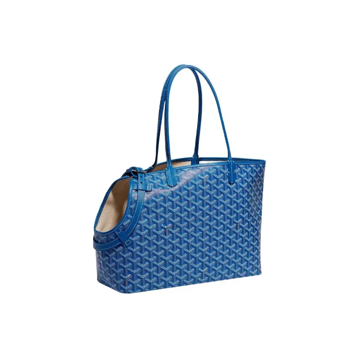 GOYARD Chien Gris Canvas With Calfskin Pet Bag Merch Unisex Sky Blue-0