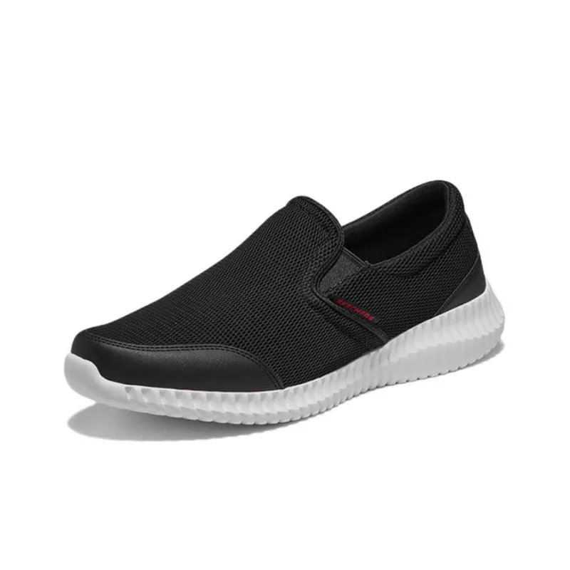 Skechers Rover X Cushioning, Slip Resistant, Abrasion Resistant, Breathable Low Top Casual Shoes Men's Black White-1