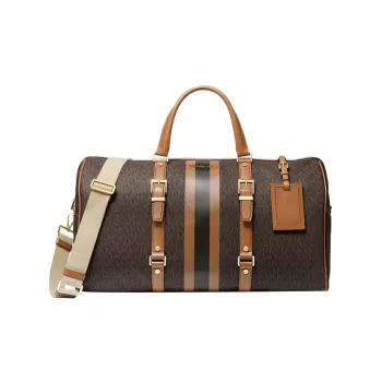 MICHAEL KORS Bedford Travel Extra Large Signature Logo Stripe Weekender Bag