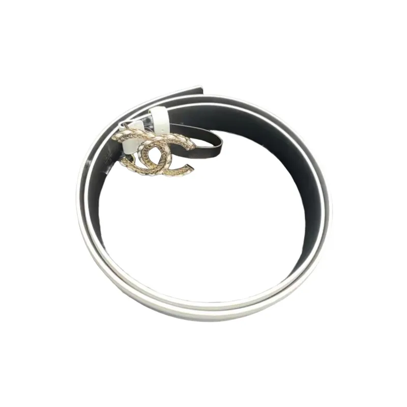 CHANEL Cow Leather Belts Unisex White -0