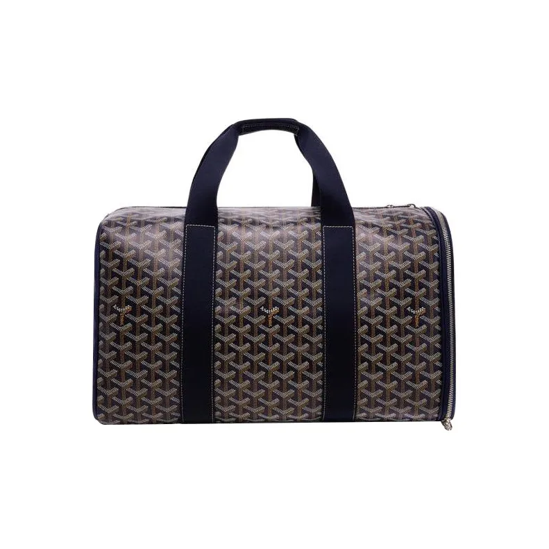 GOYARD VOLTIGEUR Canvas With Leather Pet Bag Portable Luggage Bag Check-in Bag Medium Size Unisex Dark Blue-1