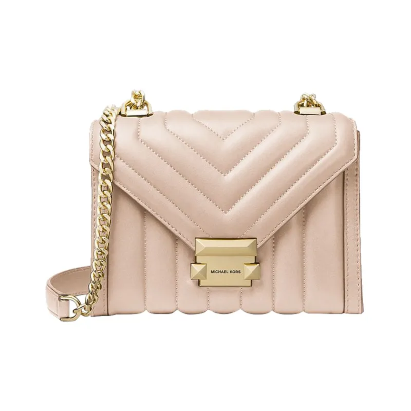 MICHAEL KORS Whitney Sheepskin Envelope Bag, Shoulder Bag, Crossbody Bag Trumpets Women's Nude Pink-0