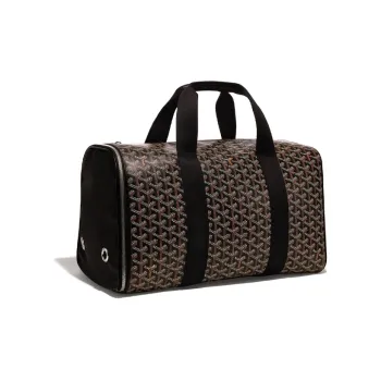 GOYARD VOLTIGEUR Canvas With Leather Pet Bag Portable Luggage Bag Check-in Bag Medium Size Unisex Black