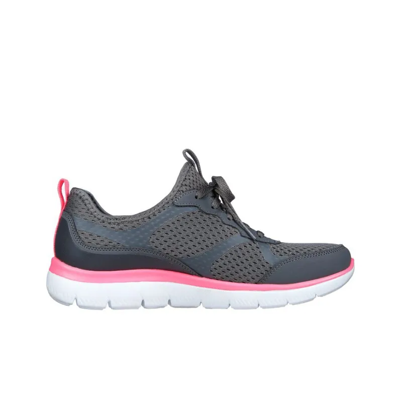 Skechers Summits Free Classics Cushioned Slip Resistant Abrasion Resistant Low Top Casual Shoes Women's Charcoal Gray-1