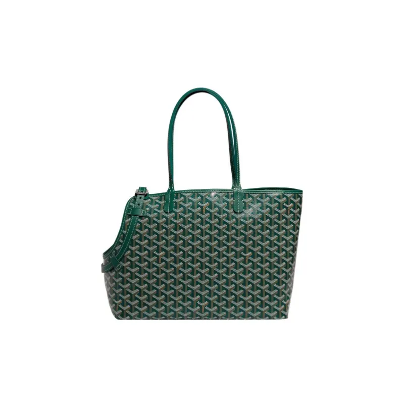 GOYARD Chien Gris Canvas With Leather Pet Shoulder Bag Unisex Green-1