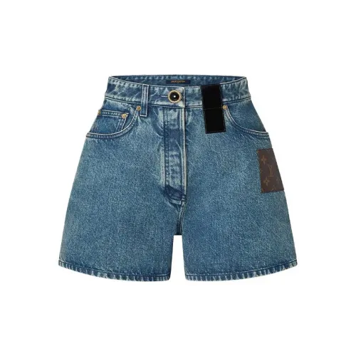 LOUIS VUITTON New Quarterly Products Of LV Denim Shorts Women's Blue