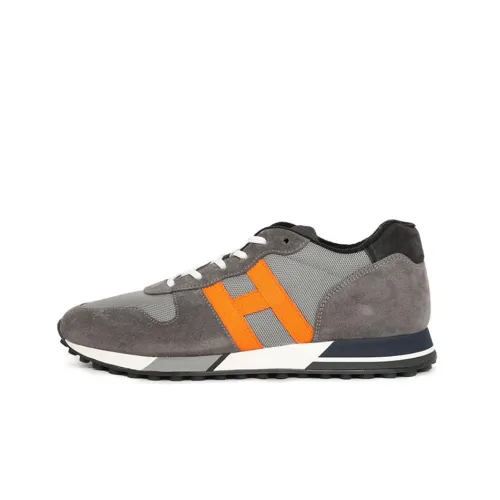 HOGAN H383 Lifestyle Shoes Men Low-Top Gray/Orange