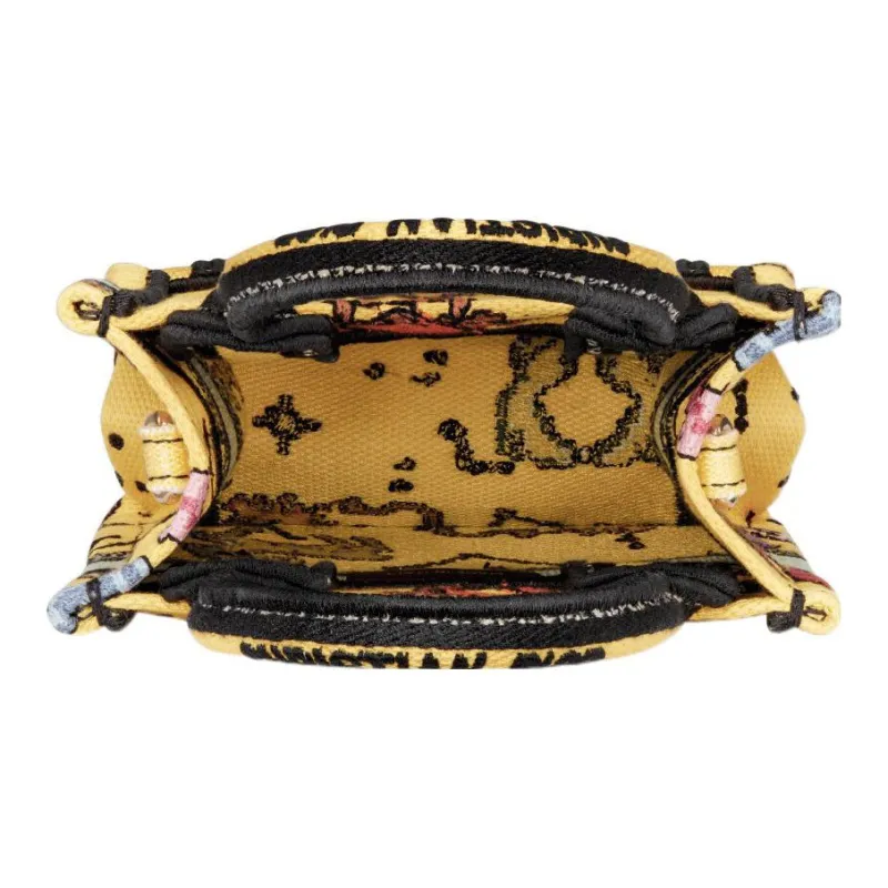 DIOR BookTote Embroidery Handbag Mini Women's Yellow-4