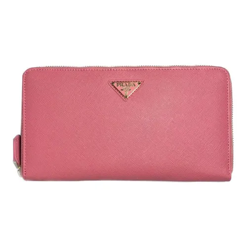 PRADA Luggage Collection Cow Leather Wallet Women's Geranium Pink