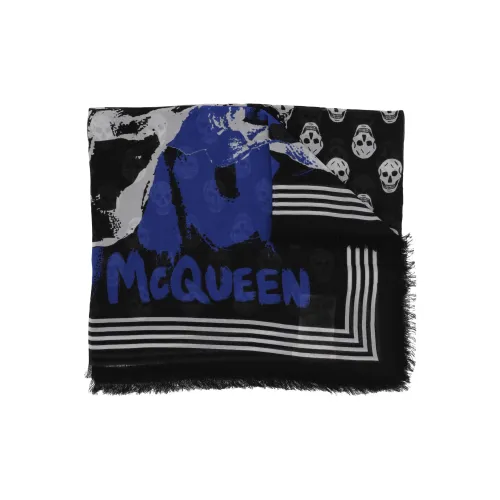 Alexander McQueen Silk Scarves Unisex Black