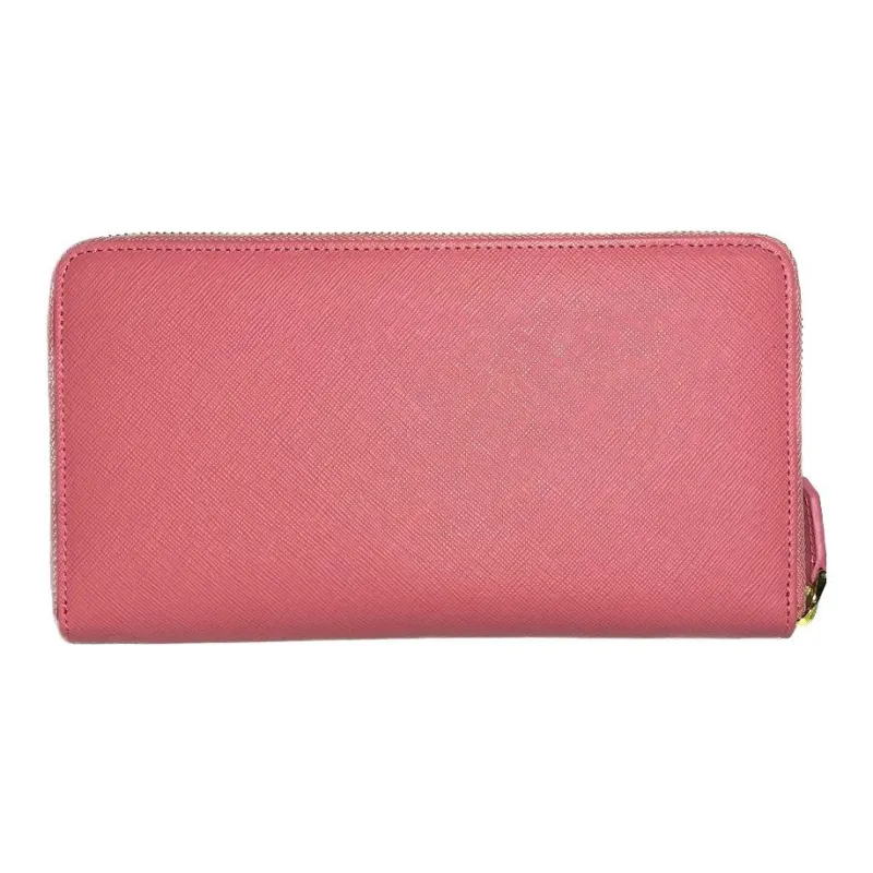 PRADA Luggage Collection Cow Leather Wallet Women's Geranium Pink-1