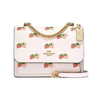 COACH Klare Leather Trunk Bag Shoulder Bag Crossbody Bag Small Size Women's White Pink