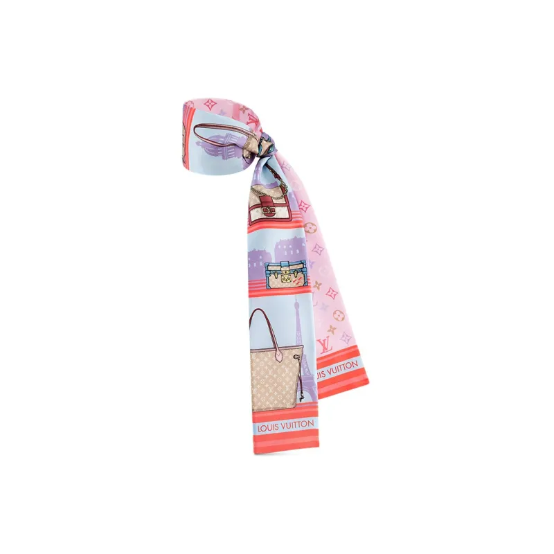 LOUIS VUITTON Mulberry Silk Scarf Women's Rose Pink-1