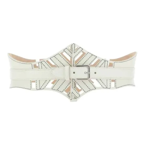 Alexander McQueen Leather Belts Women's White