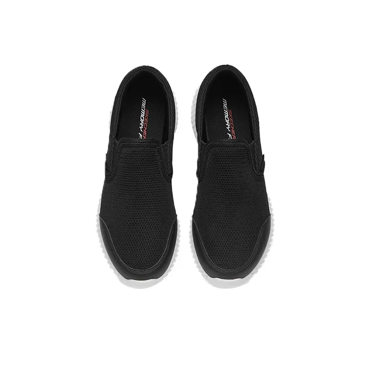 Skechers Rover X Cushioning, Slip Resistant, Abrasion Resistant, Breathable Low Top Casual Shoes Men's Black White-3