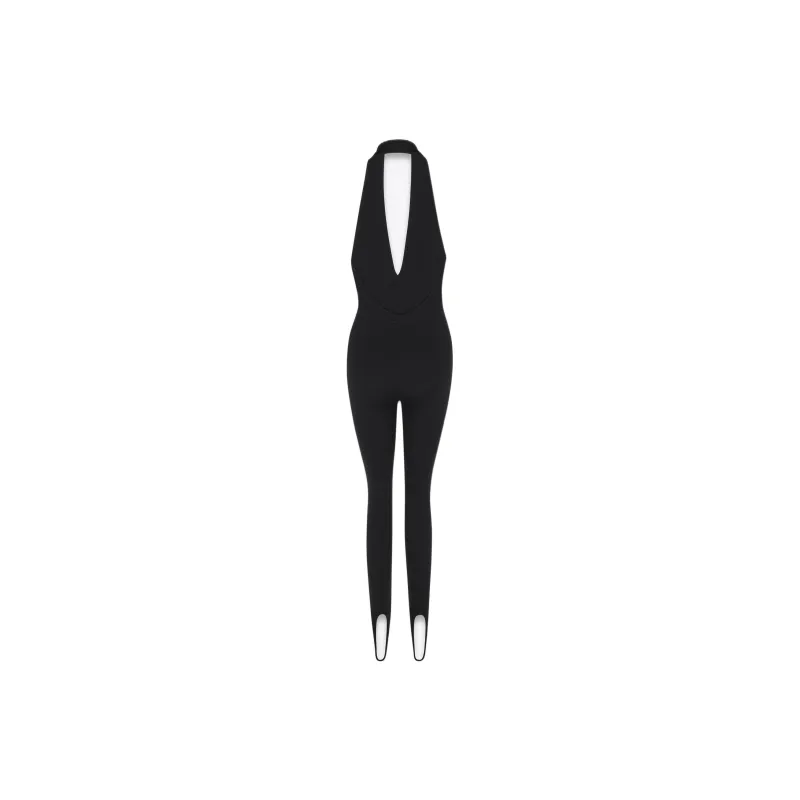 SAINT LAURENT Halterneck Open Back Sleeveless Jumpsuit-1