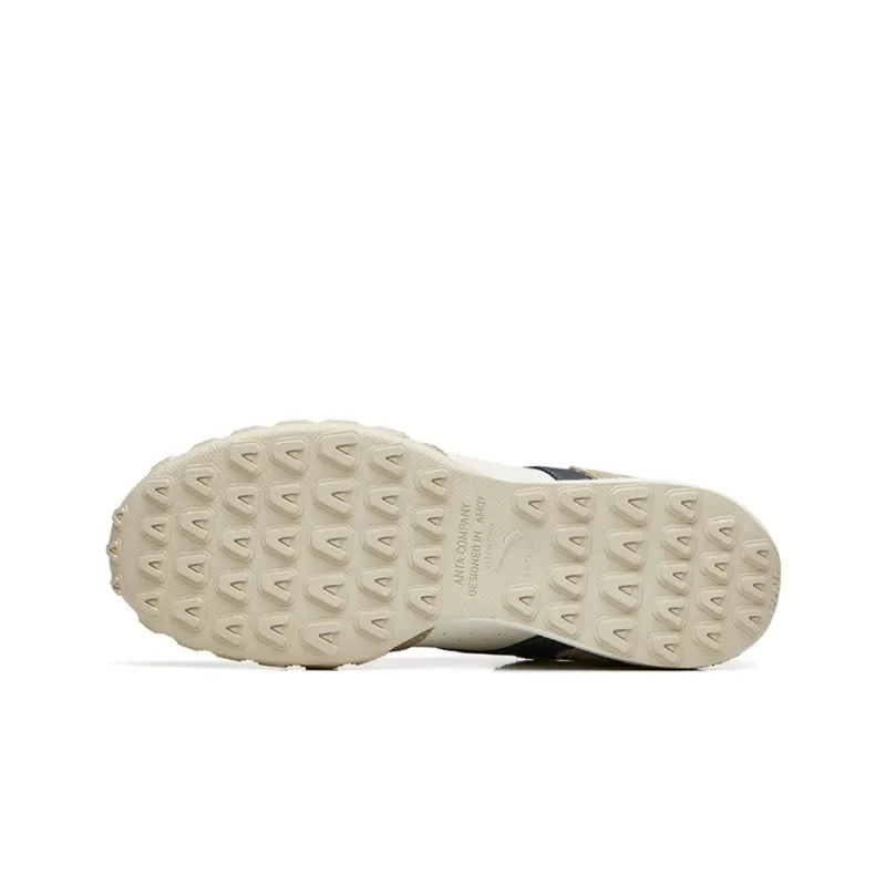 Anta Life Collection Cushioned Anti Slip Wear Resistant Breathable Lightweight Low Top Casual Shoes Men's White Yellow-4