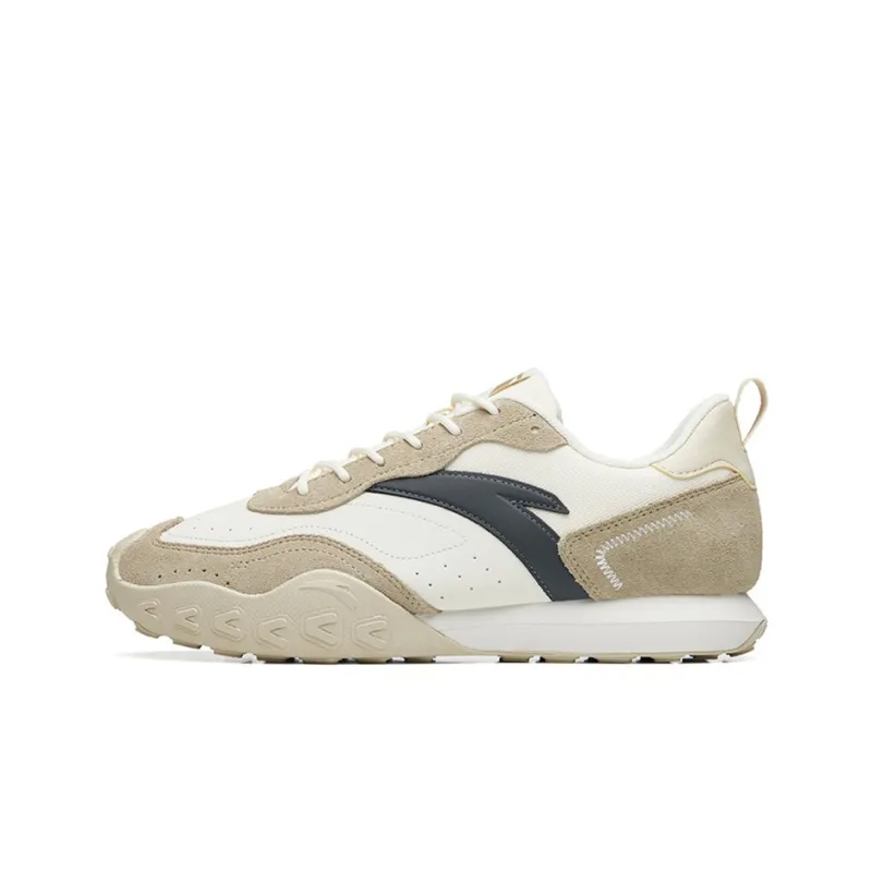 Anta Life Collection Cushioned Anti Slip Wear Resistant Breathable Lightweight Low Top Casual Shoes Men's White Yellow-0