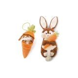 Carrot bunny pendant + cushion