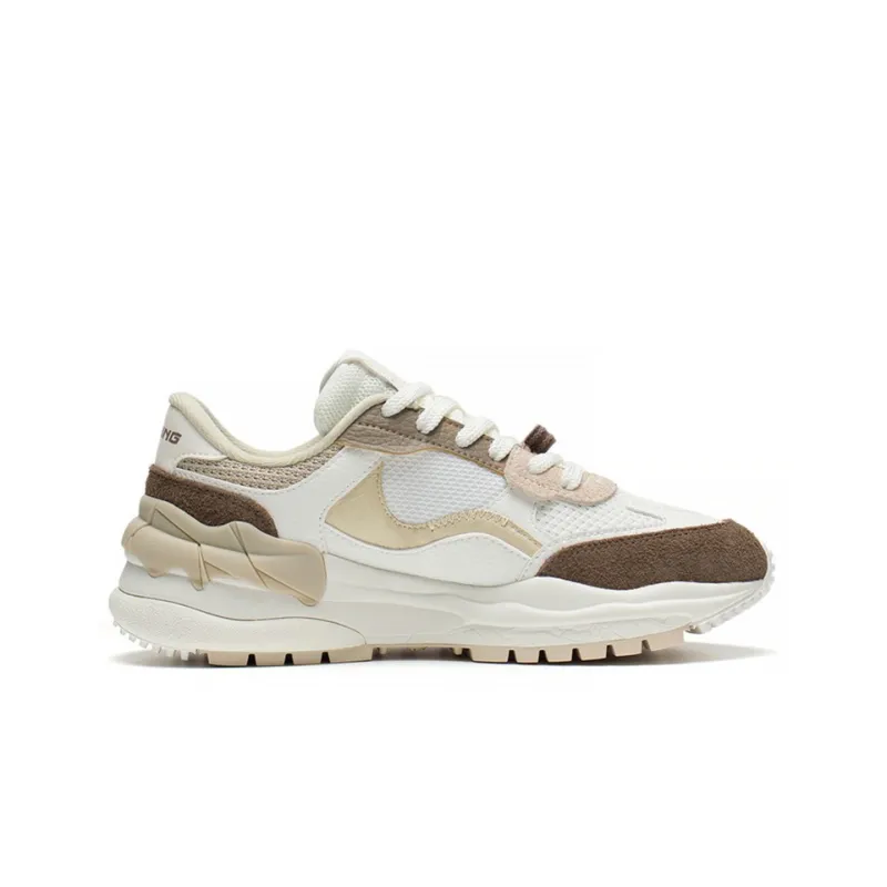 LINING Origin Casual Shoes Women's Low Top Ecru/Reindeer Brown-1
