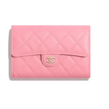 CHANEL Classic Flap CF Calfskin Coin Purse Wallet Women's Pink