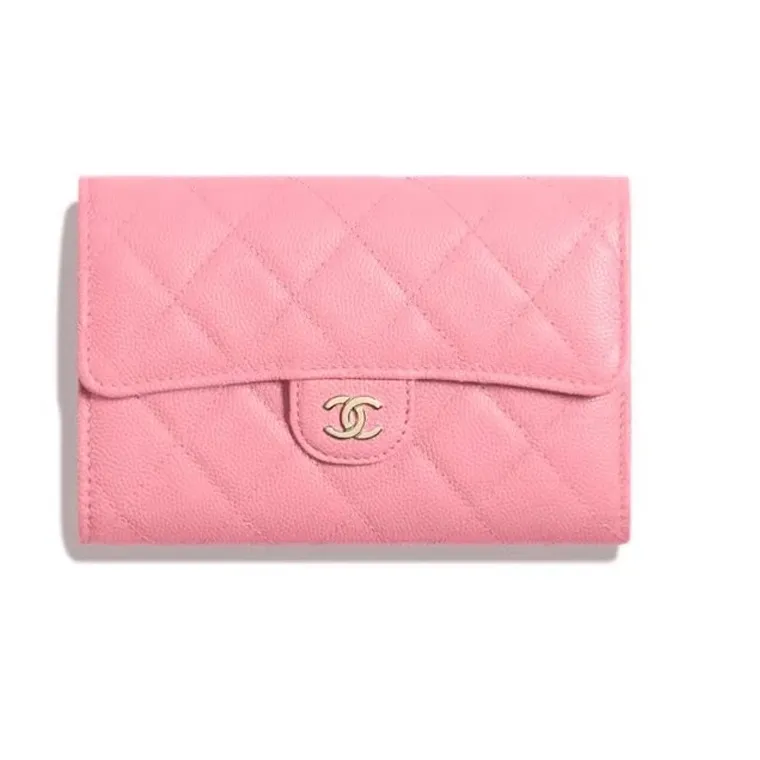 CHANEL Classic Flap CF Calfskin Coin Purse Wallet Women's Pink-0
