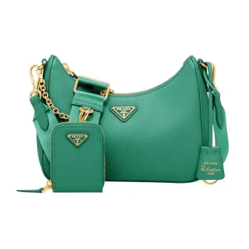 PRADA Leather 3-in-1 Shoulder Bag Portable Crossbody Bag Shoulder Bag Women's Green