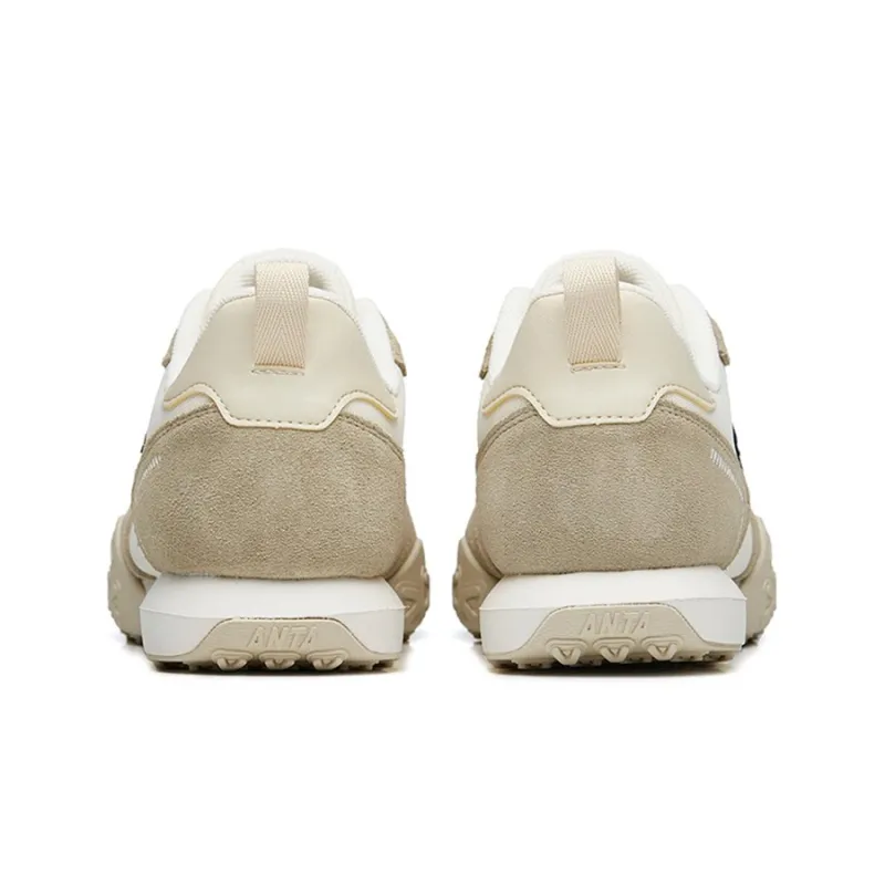 Anta Life Collection Cushioned Anti Slip Wear Resistant Breathable Lightweight Low Top Casual Shoes Men's White Yellow-3