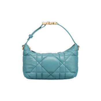 DIOR DiorTravel Cow Leather Lunch Box Bag Handheld Handbag Regular Women's Sky Blue