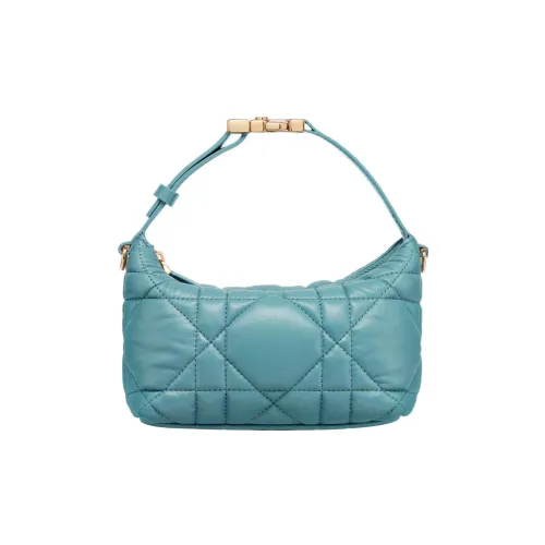 DIOR DiorTravel Cow Leather Lunch Box Bag Handheld Handbag Regular Women's Sky Blue