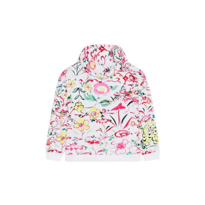 KENZO Floral print Logo patch Hoodie-1