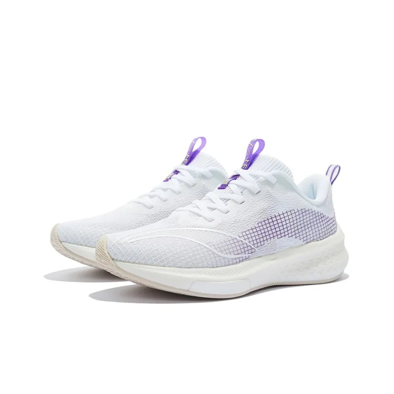 LiNing Red Hare 5 Pro Breathable And Resilient Low Top Running Shoes Women's White Purple-2