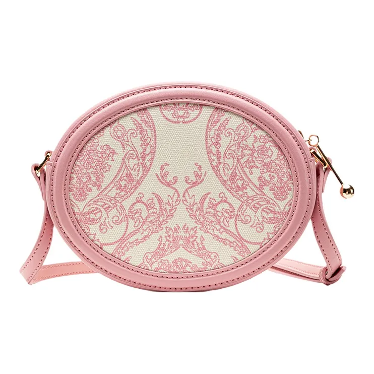 VANESSA HOGAN Monogram Cow Leather Round Bag Shoulder Bag Crossbody Bag Shoulder Bag Regular Women's Milkshake Pink-2