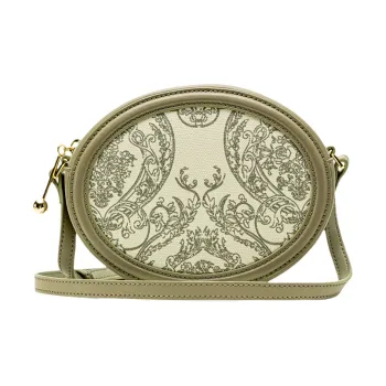 VANESSA HOGAN Monogram Cow Leather Round Bag Shoulder Bag Crossbody Bag Regular Women's Khaki Green