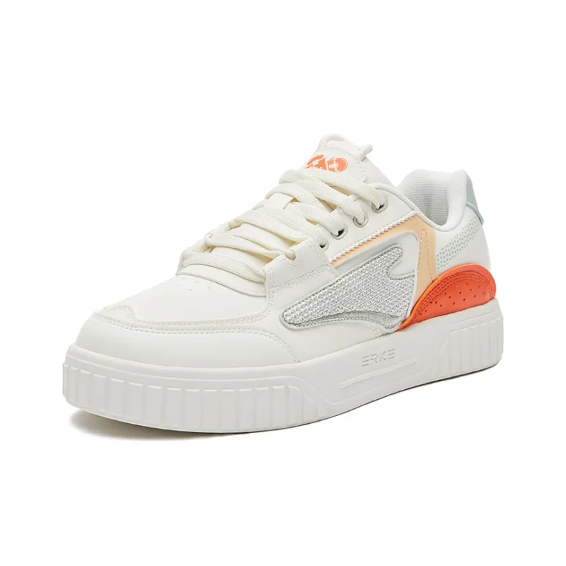 Erke Yan Ying Low-Top Skateboard Shoes Women's White Green-2