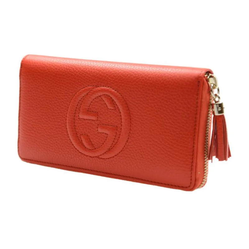 GUCCI Soho Cow Leather Wallet Women's Orange-1