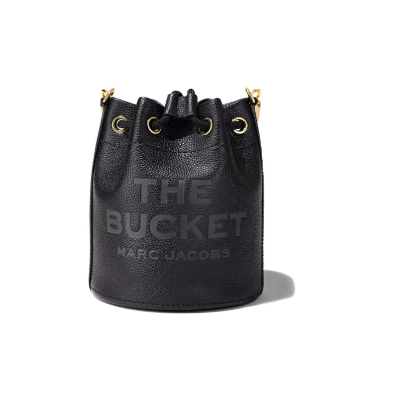 MARC JACOBS The Leather Bucket Bag Black-3