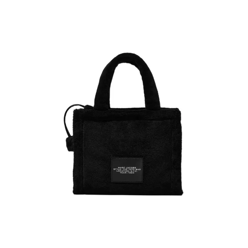 MARC JACOBS Terry Cloth Tote Bag, Shopping Bag, Shoulder Bag, Crossbody Bag, Handbag Mini Women's Black-3