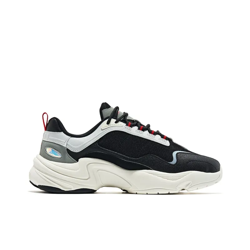 Erke Seeking Light Low Top Running Shoes Men's Black White-1