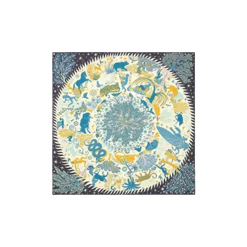 HERMES Silk Scarves Women's Blue
