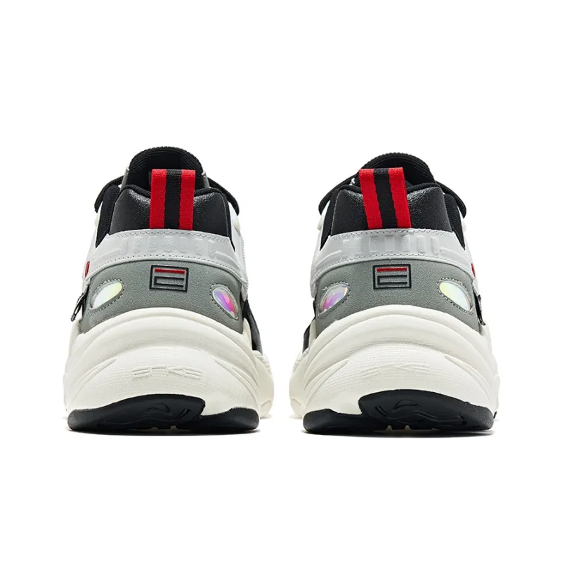 Erke Seeking Light Low Top Running Shoes Men's Black White-3