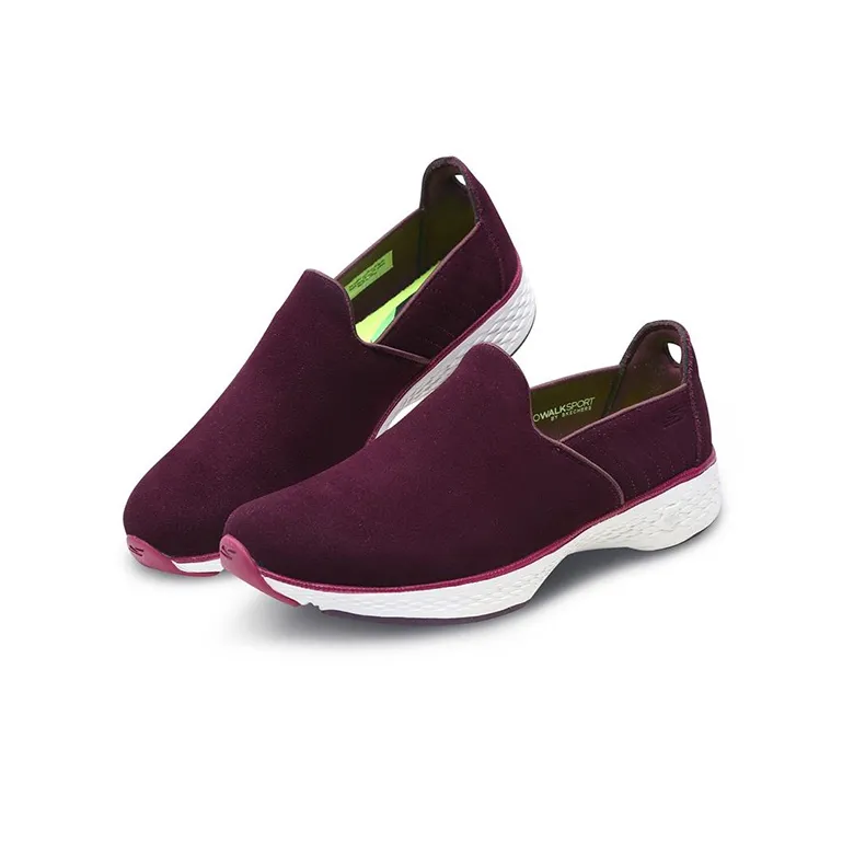 Skechers Go Walk 4 Cushioning Anti-Slip And Wear-Resistant Low-Top Casual Shoes Women's Burgundy-2