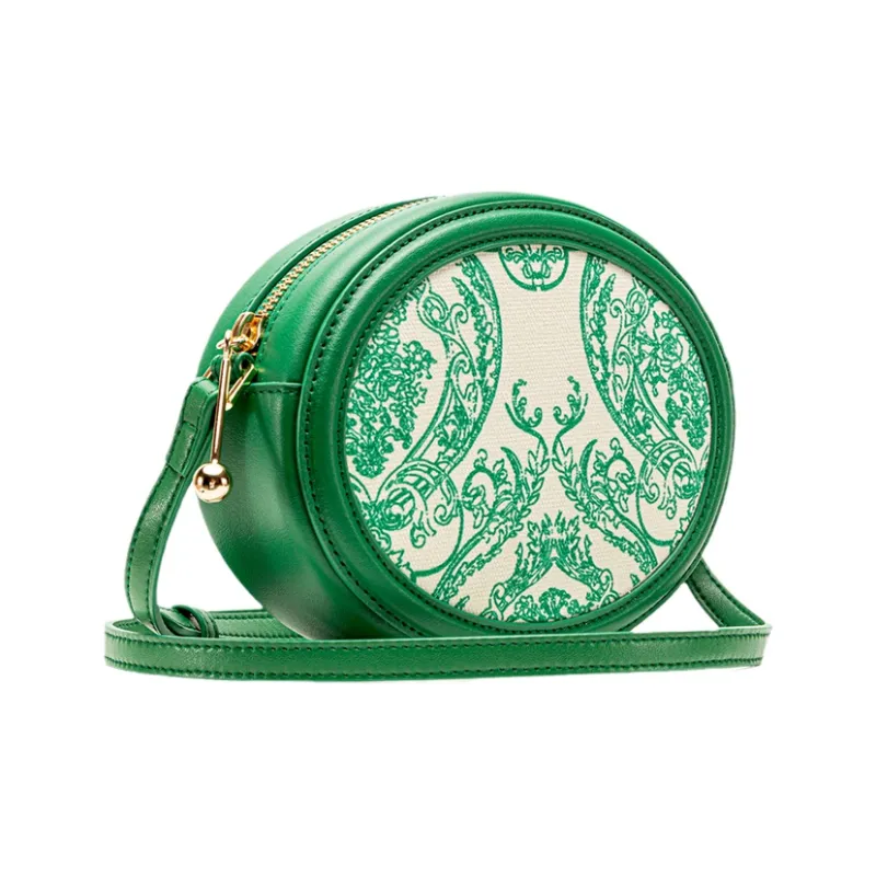 VANESSA HOGAN Monogram Cow Leather Round Bag Shoulder Bag Regular Women's Green-1