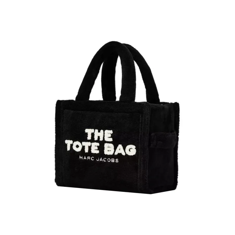 MARC JACOBS Terry Cloth Tote Bag, Shopping Bag, Shoulder Bag, Crossbody Bag, Handbag Mini Women's Black-1