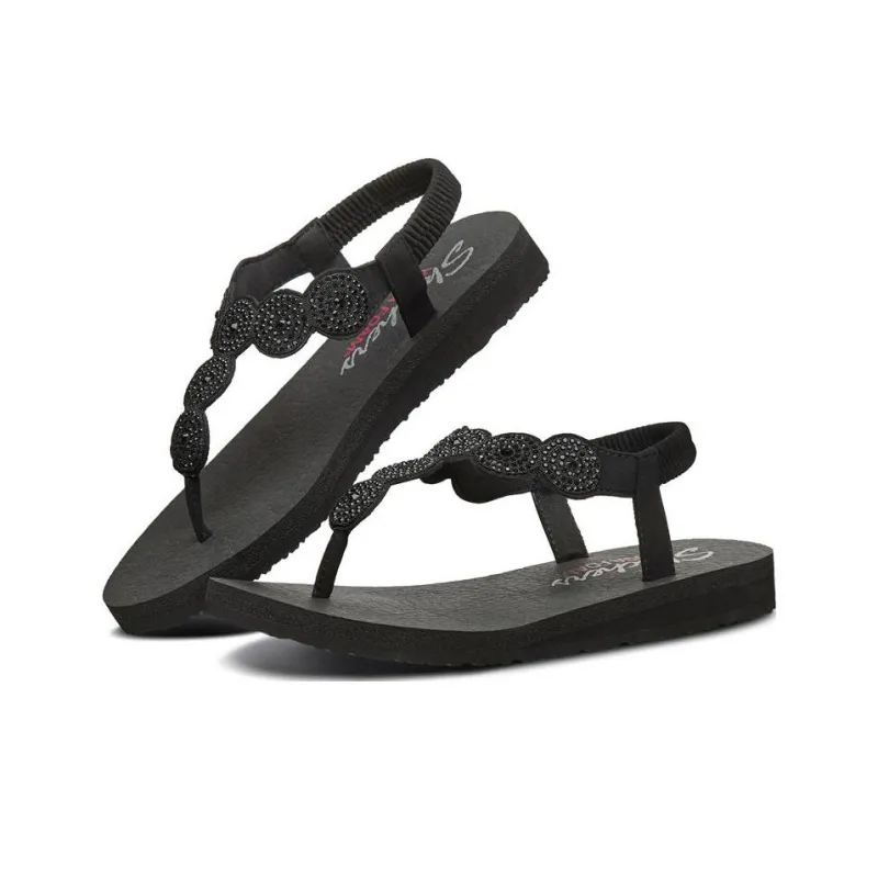 Skechers Meditation Beach Sandals Women's All Black-2